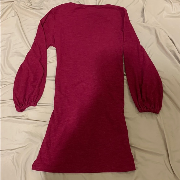 R Vivimos Red Long Sleeve Dress with Tie Front - Picture 4 of 4